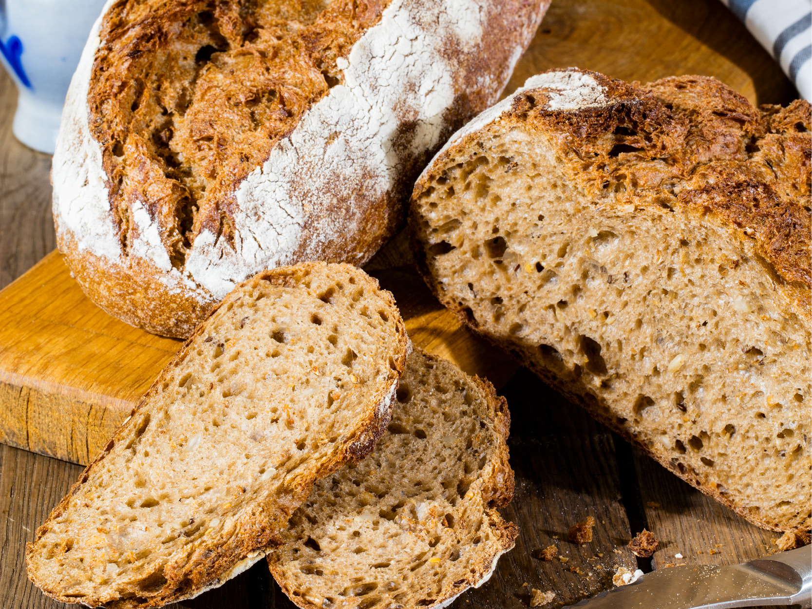 Brot "Trappeur". Angeschnitten